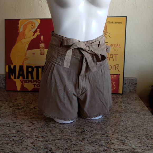 NWT FP One Free People One Penny High-Rise Shorts with Tie Belt and Pockets - Picture 1 of 16